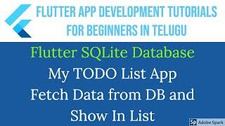 #46 Fetch Data from Flutter SQLite (SQFlite) DataBase and Show in ListView | Programming in Telugu