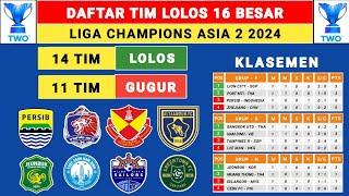 PERSIB LOLOS? Daftar Tim Lolos 16 Besar - Liga Champions Asia 2 2024