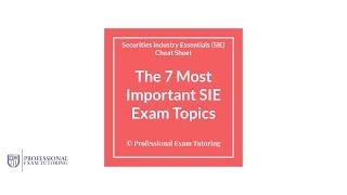 The 7 Most Important SIE Exam Topics