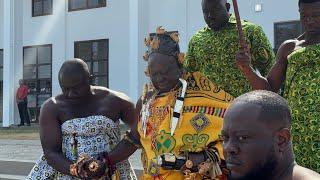 Watch how beautiful Otumfour Osei tutu stepped out for Cape coast fetu Afahye durbar from residence.