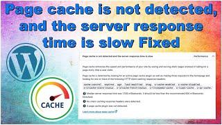Page cache is not detected and the server response time is slow Fixed