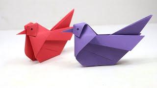 How to Make Cute Paper Bird - Origami Mandarin Bird Tutorial