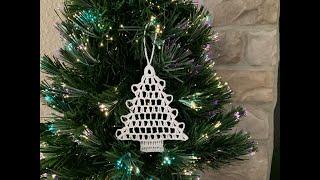 How to Crochet a Small Christmas Tree Ornament - Tutorial #1