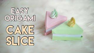 CAKE ORIGAMI - Easy Origami |  How to make cake slice using paper