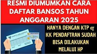 RESMI CARA DAFTAR BANSOS 2025|| PAKAI  KTP, KK DAFTAR MENGGUNAKAN HP|| SUDAH BISA DAFTAR SEKARANG