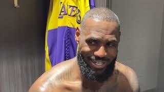 LeBron James discusses Lakers’ win over Kings, setting all-time regular season minutes record