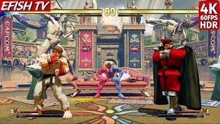 Ryu vs M. Bison (Hardest AI) - Street Fighter V (PS5 4K 60FPS)