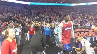 KU players take the court for open practice at Intrust Bank Arena in Wichita