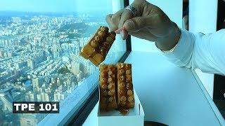 Eating Lego Waffle at Taipei 101 Taiwan