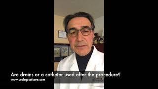 Are drains or a catheter used after the procedure?