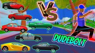 cars vs dudebolt in 100m race | dude theft wars