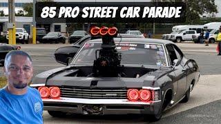 85 Pro Street Car Parade Into Turkey Rod Run 2024