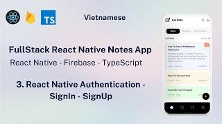 3. React Native Authentication - Login - Create user with email and password