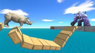 Be fast and don't Fall off the Bridge - Animal Revolt Battle Simulator