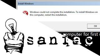 "Windows could not complete the installation." error