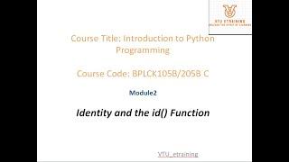 Lecture23: Python Identity & id function