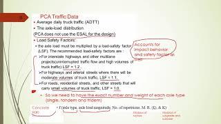 Rigid Pavement design according to Portland Cement Association (PCA Method).