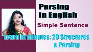 Parsing in English Grammar | Simple sentence: 20 Structures & Parsing | What is parsing?