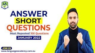 PTE Speaking Answer Short Questions | January 2022 | Exam Prediction | Language Academy PTE NAATI