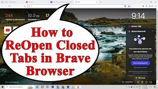 Reopen / Restore Closed Tabs on Brave Browser in Hindi By Mukesh Burdak