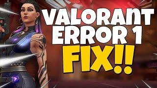 How to Fix Valorant Error Code 1 (valorant error 1 Fix)