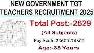 2629 POST ALL SUBJECTS NEW GOVERNMENT TEACHERS RECRUITMENT 2025, APPLY ONLINE, ALL SUBJECTS, AGE 38