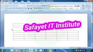 How to create a table, edit table in MS Word  Insert table by safayet IT Institute.