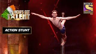 Sagar के इस Mallakhamba Act में हैं Superb Postures! | India's Got Talent Season 8 | Action Stunt