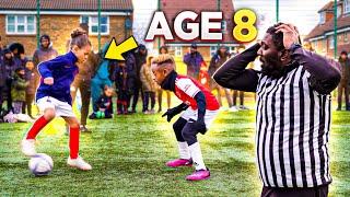 8 Year Old Arsenal Wonderkid Shocks the Crowd (1V1s For £500) |TheStreetzfootball.com