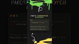 Работа с клавиатурой в Selenium #automation #qa #python #selenium #aqa #тестирование