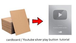 How to make silver Play button at home from cardboard |Youtube play button making tutorial