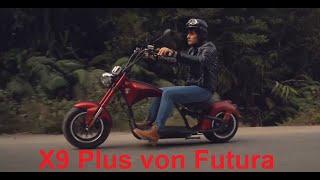 Jetzt neu! Elektro Chopper X9 Plus 30 Ah Federung Elektroroller 45 km/h Roller 300 Servicepartner