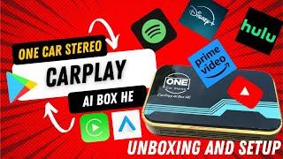 One Car Stereo CarPlay AI Box HE Unboxing  and Setup (wireless Android Auto and Apple CarPlay)