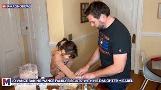 JD Vance and his daughter Mirabel baking the 'Vance Family Biscuits' recipe for Christmas