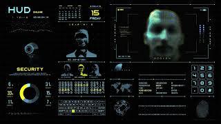 No-copyright || without logo || HUD futuristics animation with sound and hacker screen