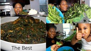 Cook With Me: Nigerian Vegetable Soup With Fresh ugu And Water Leaf | Vegetable Soup