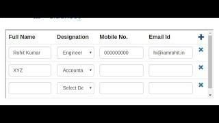 Add & Remove Table Rows Dynamically Using Jquery