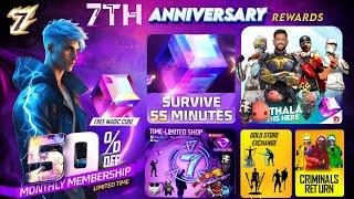 7th Anniversary Calendar Rewards| Pink Diamond Store Return | Free Fire New Event | Ff New Event