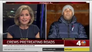 NBC Washington's Shomari Stone Reports: ‪Crews Hard at Work to Pretreat Roads.