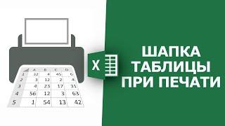 Печать заголовков строк и столбцов таблицы в Excel