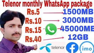 telenor monthly WhatsApp package 2021?Telenor whatsapp package?telenor whatsapp package monthly2021