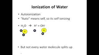 Water as an Acid & Base - Autoionization of Water