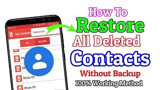 Recover Deleted Contacts In Android/iOS Without Backup | Restore Permanently Lost/Deleted Contacts