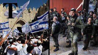 Israeli police on alert as clashes break out during Jerusalem flag march