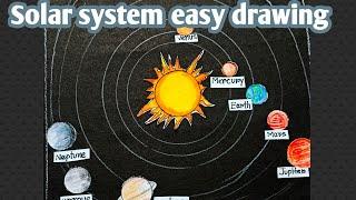 Solar System || solar system drawing|| how to  draw a solar system