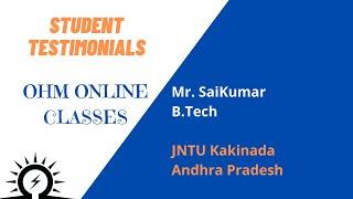 Student Testimonial by Mr. SaiKumar | GATE-2021 | OHM ONLINE CLASSES