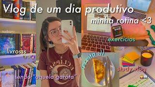 VLOG de um dia produtivo + minha rotina| sendo "aquela garota"| study vlog + motivação  Hello Belah