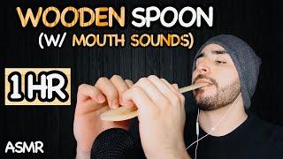 ASMR 1 Hour of Tingly Wooden Spoon Sounds (w/ Lots of Mouth Sounds)