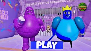 GRiMACE BARRY'S PRISON RUN vs BLUE BARRY'S PRISON RUN #roblox #scaryobby