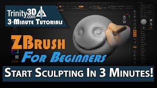 ZBrush for Beginners | Quick Start | Trinity3D 3 Minute Tutorials